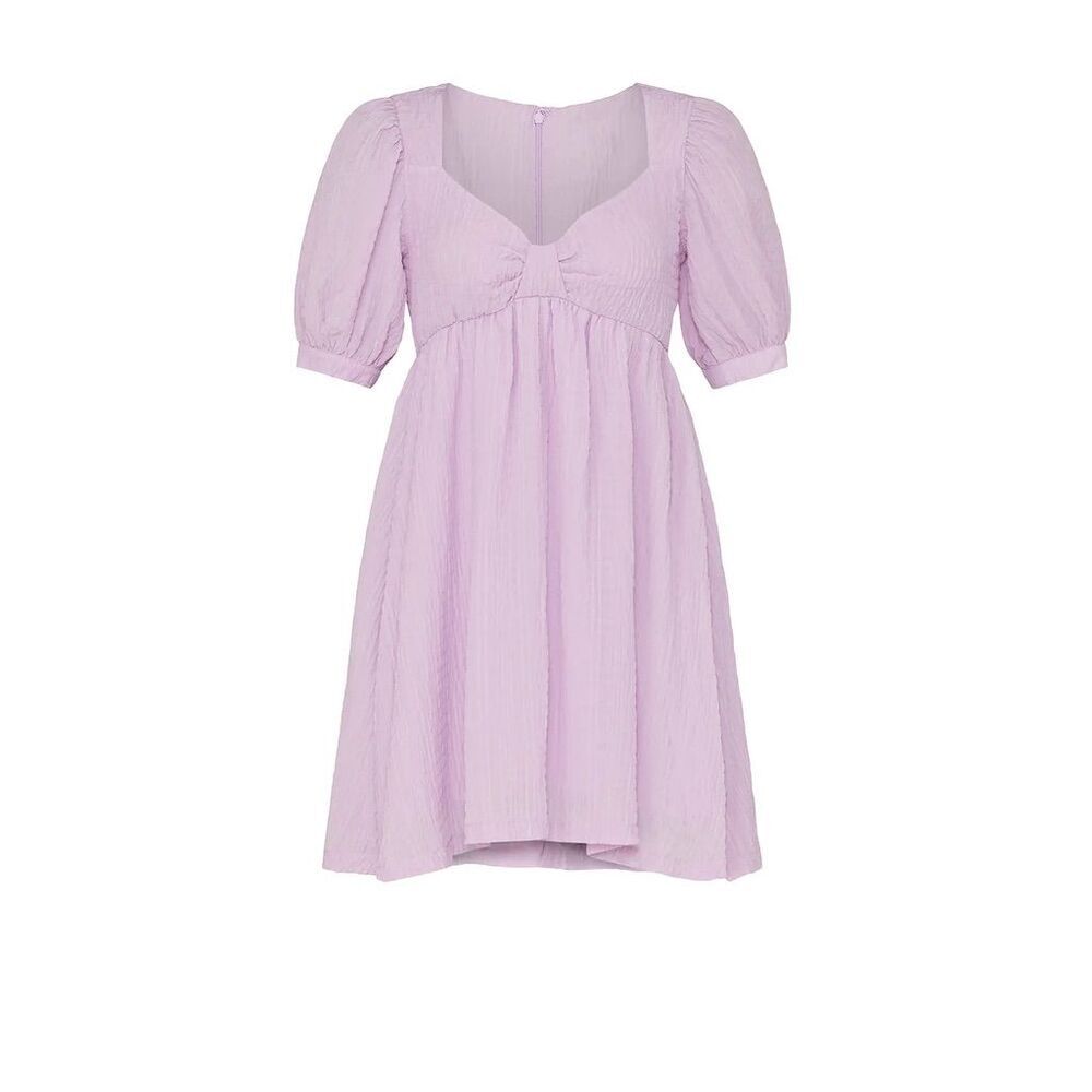 RTR NOW Women's Lilac Babydoll Puff Short Sleeve Dress Size S